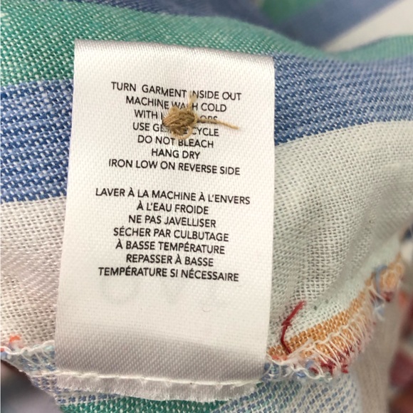 OAT New York Striped Short Sleeve Button Down Linen Blend - Picture 8 of 8